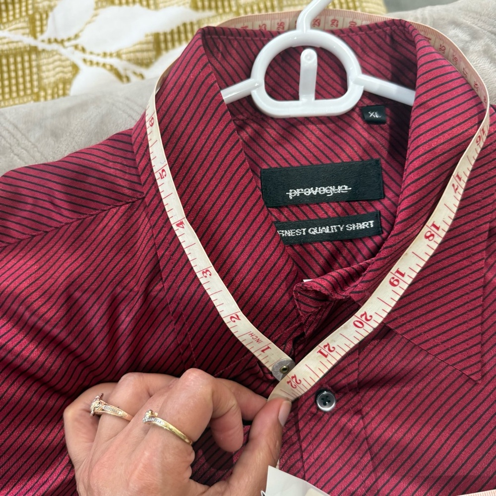 Men's Red Striped Shirt - Picture 7 of 9